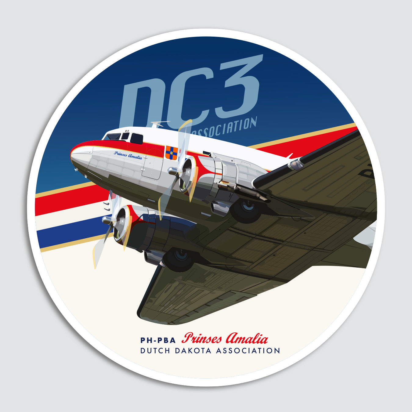Sticker: DDA Classic Airlines DC-3 PH-PBA