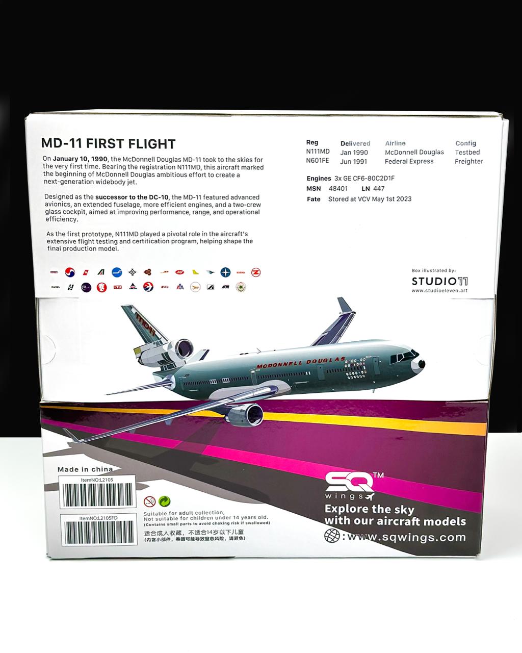 SQ Wings N111MD Aircraft Model Box Art