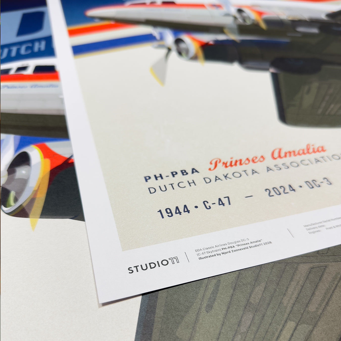 DDA Classic Airlines Douglas DC-3 PH-PBA print
