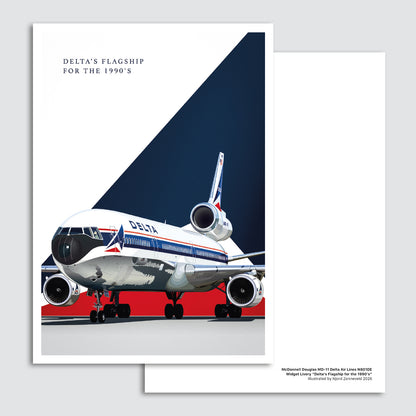 Collector postcard: Delta Air Lines MD-11 Widget livery