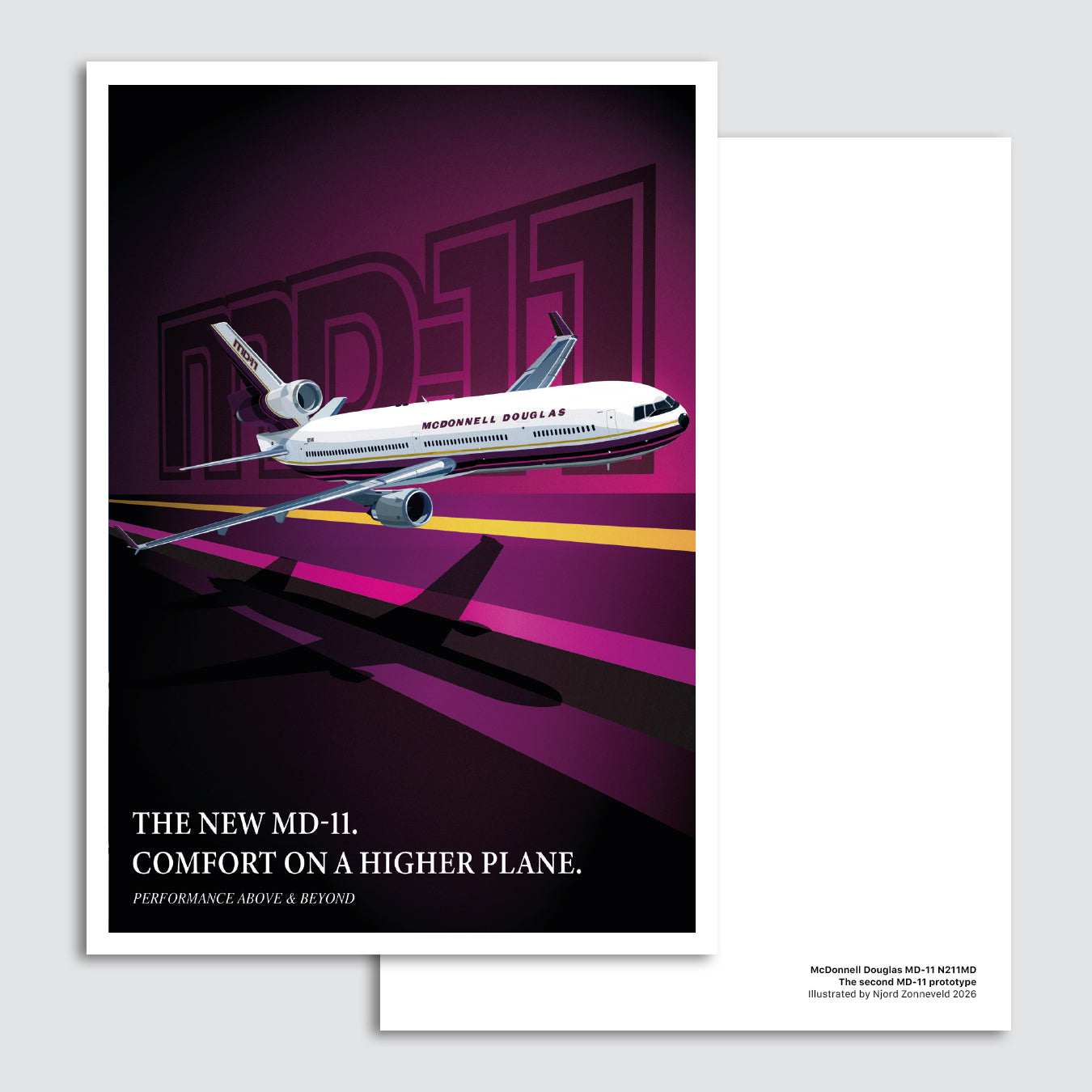 Collectors postcard: McDonnell Douglas MD-11 prototype N211MD promo