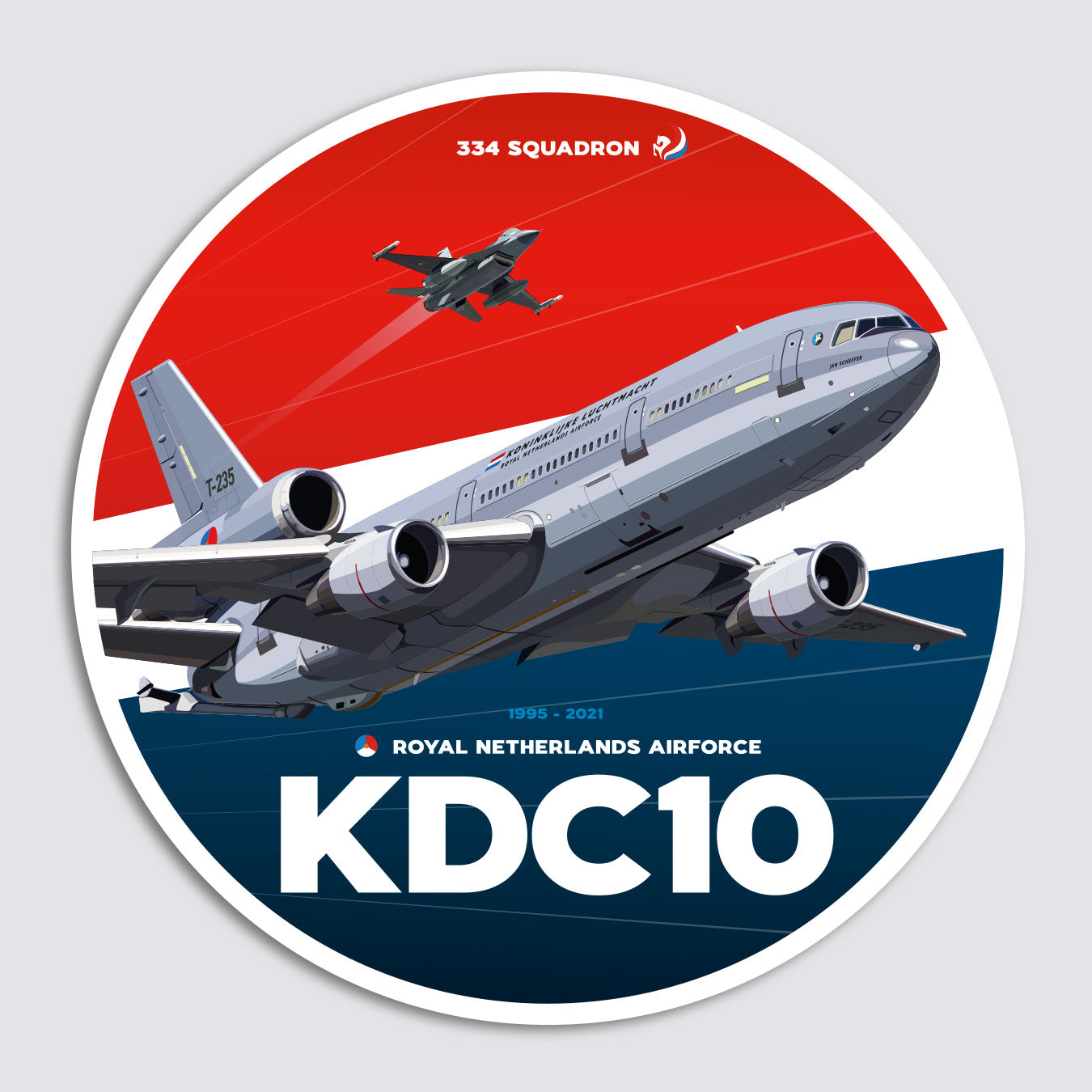 Sticker: RNLAF KDC-10 Tanker & F16 formation